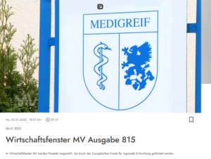 Unser Projekt im Fokus: MEDIGREIF Digital Health bei regio.tv Rostock „Wirtschaftsfenster MV“